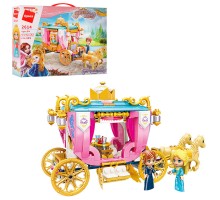 Конструктор Qman 2614 Розовая серия, Карета. фигурки, 458 деталей