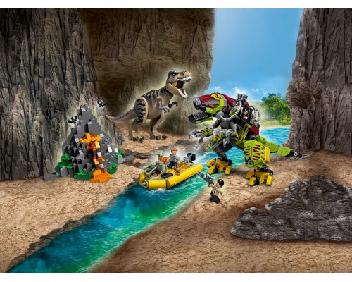 Конструктор Бой Тираннозавра и Робота-Динозавра 740 деталей Jurassic World (11337)