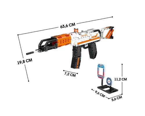 Конструктор Автомат АК47 с мягкими пулями, 533 детали (70002)