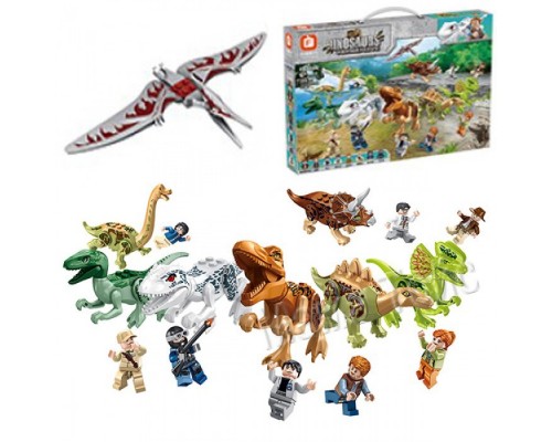 Конструктор Динозавры Юрского периода 8 фигурок 205 деталей (3700)