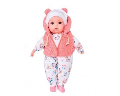 Пупс м'яконабивний Мій малюк 39 см, У комбінезоні, жилетці та шапочці (5921)