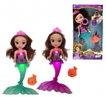 Кукла Русалка принцесса София, музыка, Светится хвост 32 см