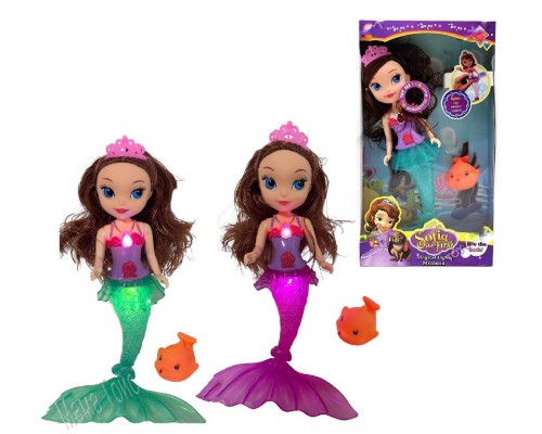 Кукла Русалка принцесса София, музыка, Светится хвост 32 см