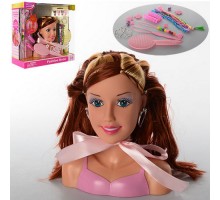 Лялька DEFA 8056 Манекен голова для зачісок, 17 см, гребінець, аксесуари, 2 види