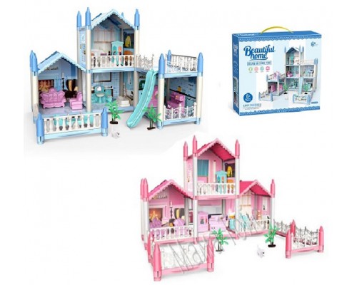 Кукольный домик с мебелью для маленьких кукол 2 вида (862-04/462-04)