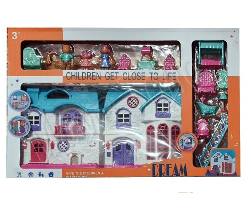 Кукольный домик Семья с фигурками и мебелью. Звук, свет (2219-6)