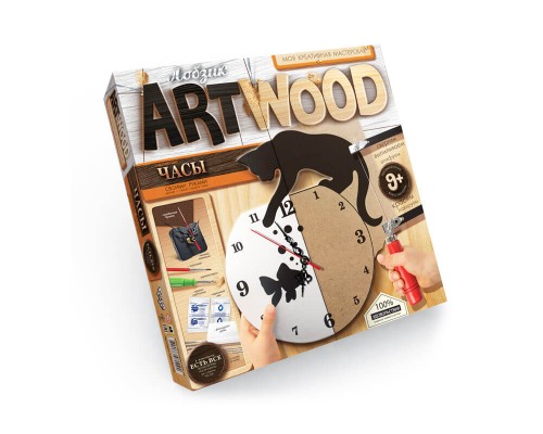 Набор для выпиливания ART WOOD Лобзик Часы Кошка (01-02)