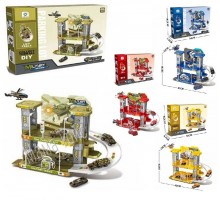 Игрушечный гараж Парковка с металлическими машинками, Городские службы 4 вида (8627)