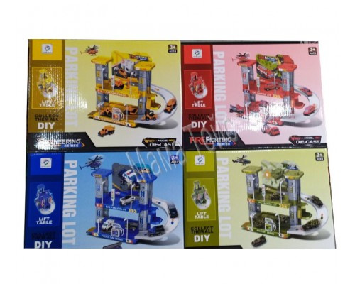 Игрушечный гараж Парковка с металлическими машинками, Городские службы 4 вида (8627)