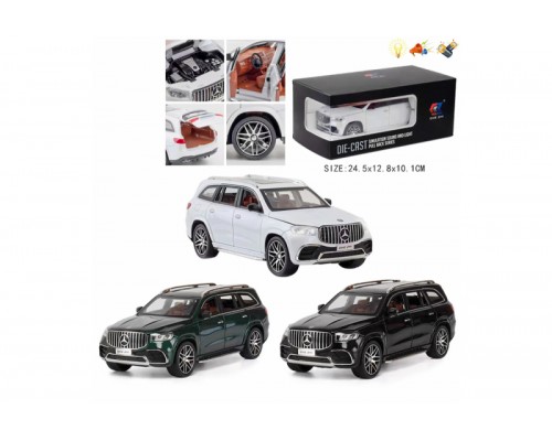 Модель автомобиля Mercedes-Benz GLS 63 AMG 1:24 — металлическая машинка со светом и звуком (134)