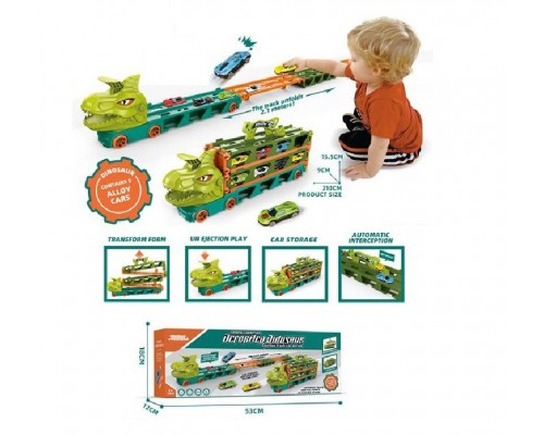 Трейлер трек із машинками на запуску катапульт Динозавр (588-5)