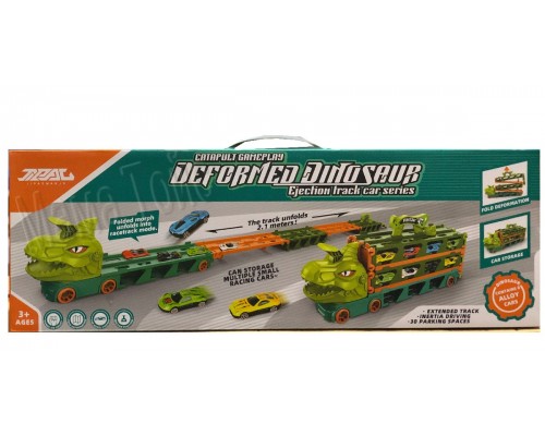 Трейлер трек із машинками на запуску катапульт Динозавр (588-5)