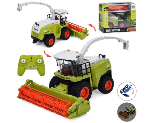 Игрушечный комбайн на радиоуправлении, аккумулятор, Звук, свет (6611)