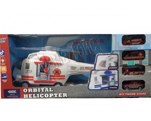 Гелікоптер інерційний, Гараж з машинками зі звуком і світлом (667)