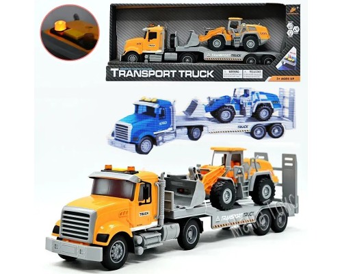 Инерционная машинка Трейлер с экскаватором, со звуком и подсветкой (6812)