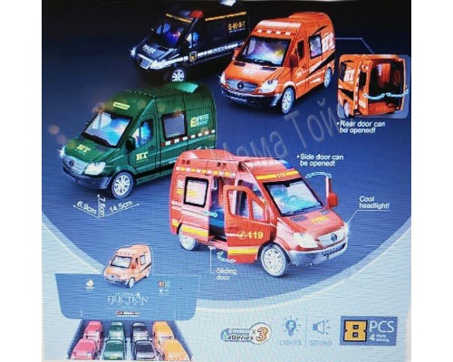 Інерційний автобус мікроавтобус, Двері відчиняються, Звук, світло (7751)