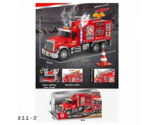 Інерційна пожежна машина Бризає водою, пускає дим. Звук, світло (811-5-6)