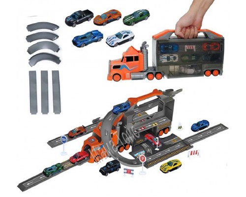 Іграшковий Трейлер Трек Гараж з машинками 3 в 1 (879)