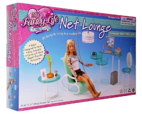 Мебель для кукол Барби Gloria Кабинет с компьютером (2818)