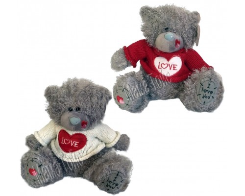 Маленький плюшевий ведмедик Тедді в светрі Серце 35 см