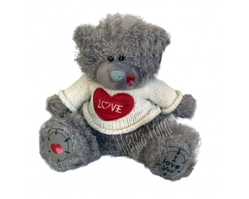 Маленький плюшевий ведмедик Тедді в светрі Серце 35 см