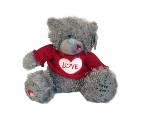 Маленький плюшевий ведмедик Тедді в светрі Серце 35 см
