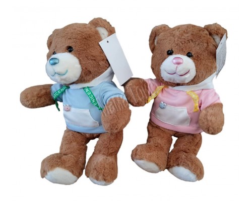 Маленький Плюшевый мишка в кофте худи 35 см