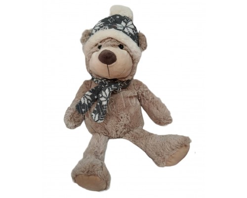 Мягкая игрушка Плюшевый мишка в зимней шапочке 47 см (35648)