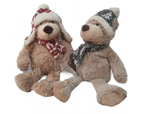 Мягкая игрушка Плюшевый мишка в зимней шапочке 47 см (35648)