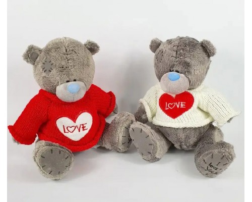 Маленький плюшевий ведмедик Тедді в светрі Серце 35 см
