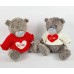 Маленький плюшевий ведмедик Тедді в светрі Серце 35 см