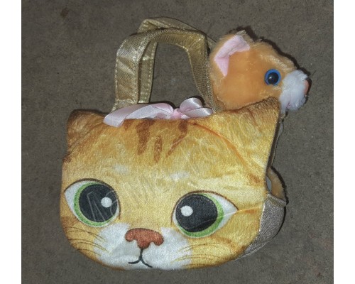 М'яка іграшка Кішечка в сумці 2 види, 18 см (17054)