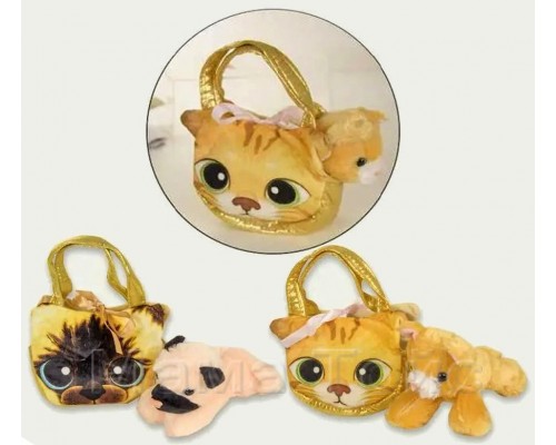 М'яка іграшка Кішечка в сумці 2 види, 18 см (17054)