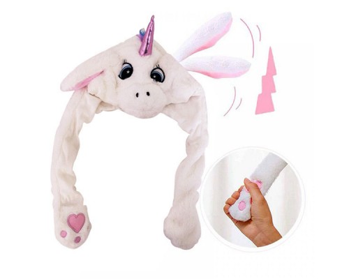 Шапка плюшевая с подвижными ушами Единорог пони