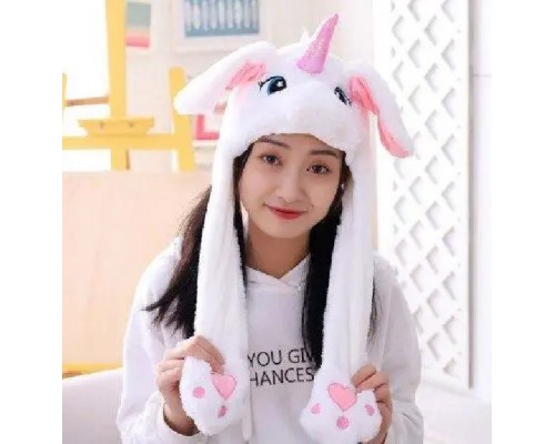 Шапка плюшевая с подвижными ушами Единорог пони