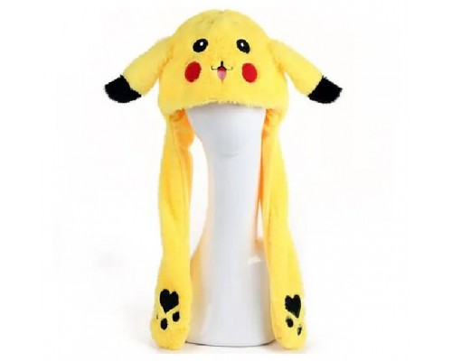 Шапка плюшевая с подвижными ушами Покемон Пикачу