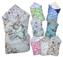 Теплый конверт одеяло для новорожденных на выписку, в коляску, Хлопок бязь синтепон (91-91)