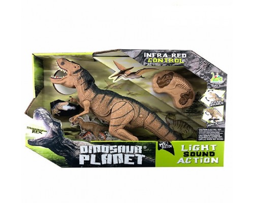 Динозавр T-Rex на пульті з парою, світлом та звуком (100)