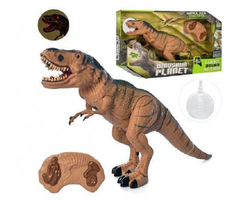 Динозавр T-Rex на пульті з парою, світлом та звуком (100)