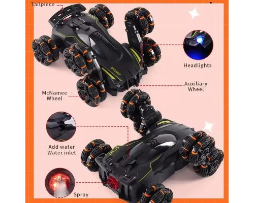 Трукова машина на радіокеруванні 6 коліс, дрифт, з Димом і Світлом (2380)