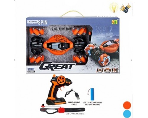 Машина на Радиоуправлении перевертыш вездеход, пульт + браслет управление рукой (955-120)