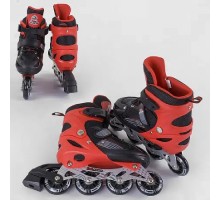 Детские раздвижные Ролики Best Roller Красные. Колеса PVC, Переднее светится 40082-S (30-33)