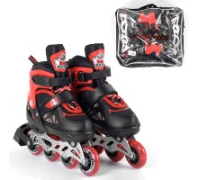 Детские раздвижные Ролики Best Roller Красные. Колеса PVC, Переднее светится 40082-M (34-37)