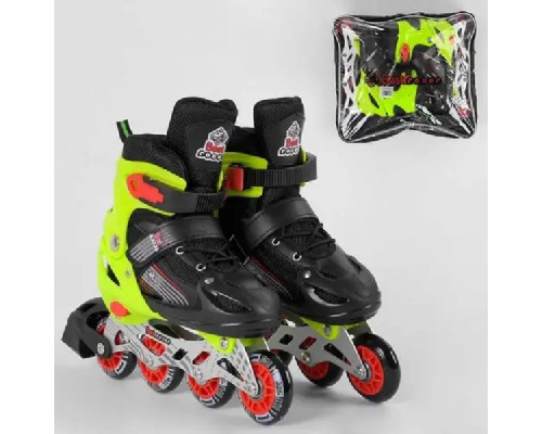 Детские раздвижные Ролики Best Roller Салатовые. Колеса PVC, Переднее светится 50034-S (30-33)