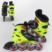 Детские раздвижные Ролики Best Roller Салатовые. Колеса PVC, Переднее светится 50034-S (30-33)