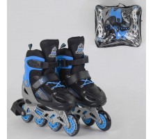 Детские раздвижные Ролики Best Roller Синие. Колеса PVC, Переднее светится 30093-S (30-33)