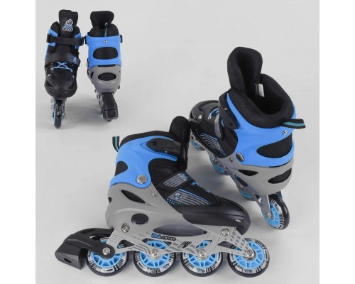 Детские раздвижные Ролики Best Roller Синие. Колеса PVC, Переднее светится 30093-S (30-33)