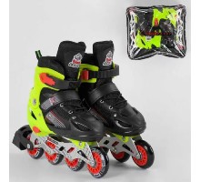 Детские раздвижные Ролики Best Roller Салатовые. Колеса PVC, Переднее светится 50034-M (34-37)