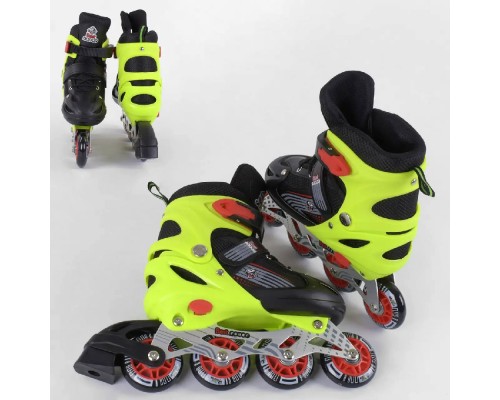 Детские раздвижные Ролики Best Roller Салатовые. Колеса PVC, Переднее светится 50034-M (34-37)