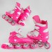 Раздвижные Ролики Best Roller колеса Полиуретан, переднее светится размер 30-33 Розовые